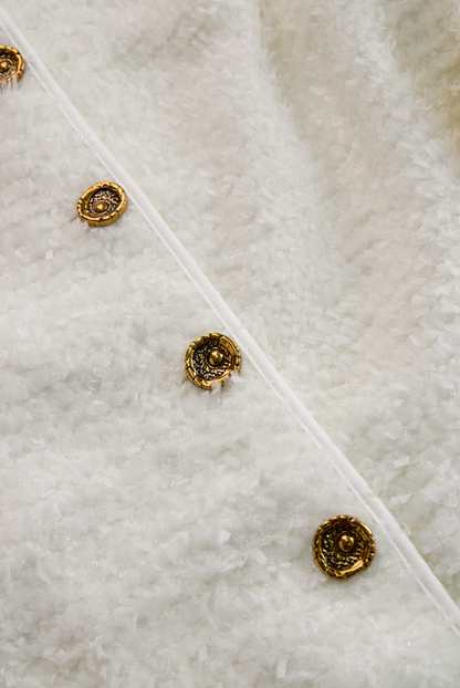 ANTIGONE | IVORY TWEED MIDI DRESS