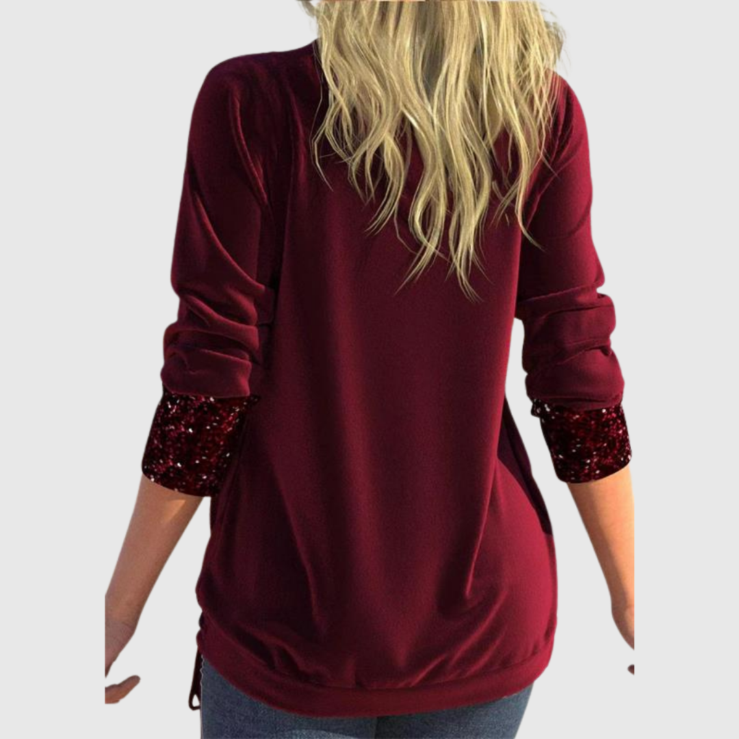 ODELINE | MODERN SEQUIN LAYER BLOUSE