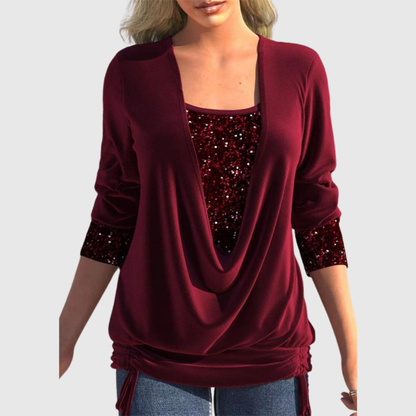 ODELINE | MODERN SEQUIN LAYER BLOUSE
