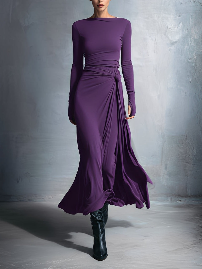 YASMINA | MAXI DRESS WITH SIDE TIE
