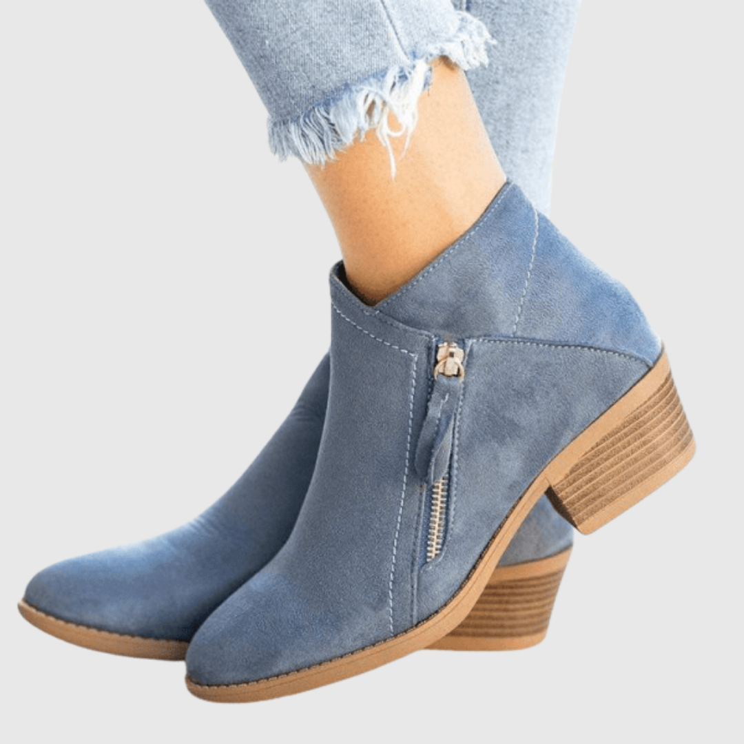 AVENYA | SIDE-ZIP LEATHER ANKLE BOOTS
