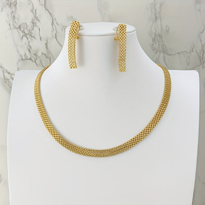 REFINED LONG NECKLACE, BRACELET & EARRINGS SET