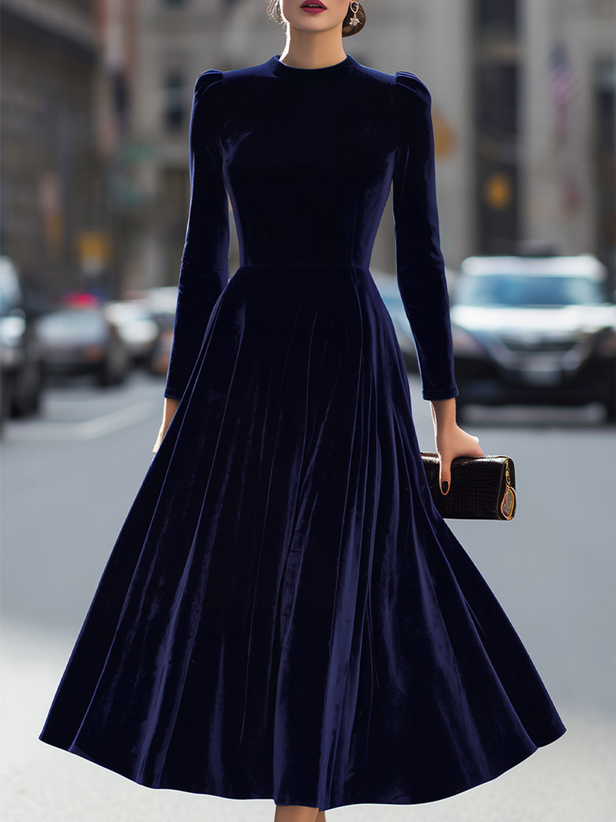YRENE | OPULENT VELVET MIDI DRESS