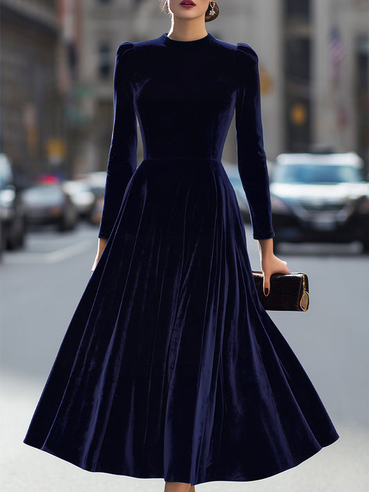 YRENE | OPULENT VELVET MIDI DRESS