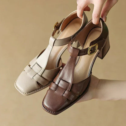 BELLIORA | SQUARE TOE SUMMER SANDALS