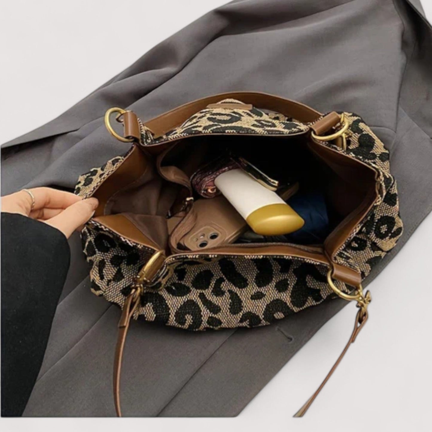 Lévrier – Leopard Canvas Shopping Bag
