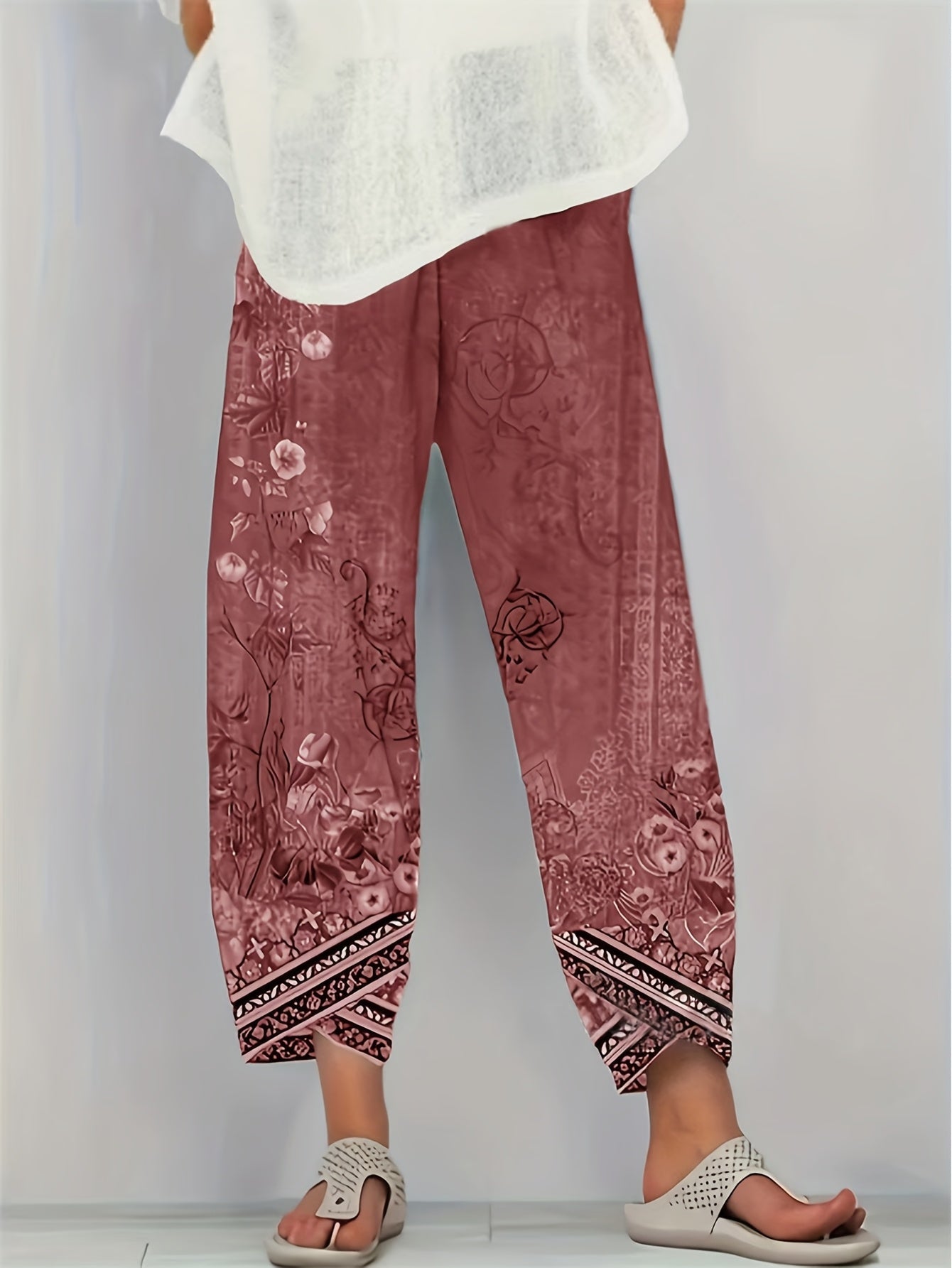 BRIELLE | BOTANICAL WIDE-LEG TROUSERS
