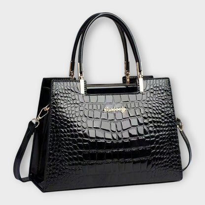 Maison Verdelle -  Shiny Crocodile Skin Pattern Handbag