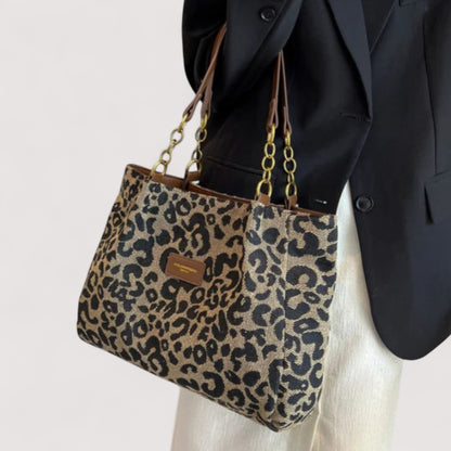Lévrier – Leopard Canvas Shopping Bag