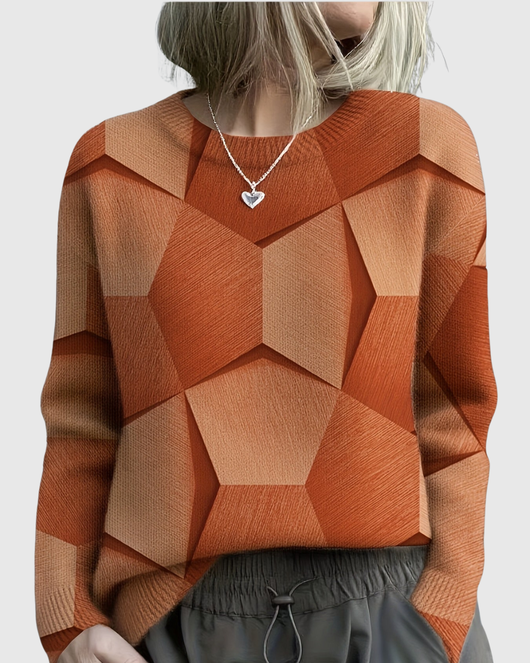 LAVINIA | KNIT SWEATER WITH GEOMETRIC 3D PATTERN