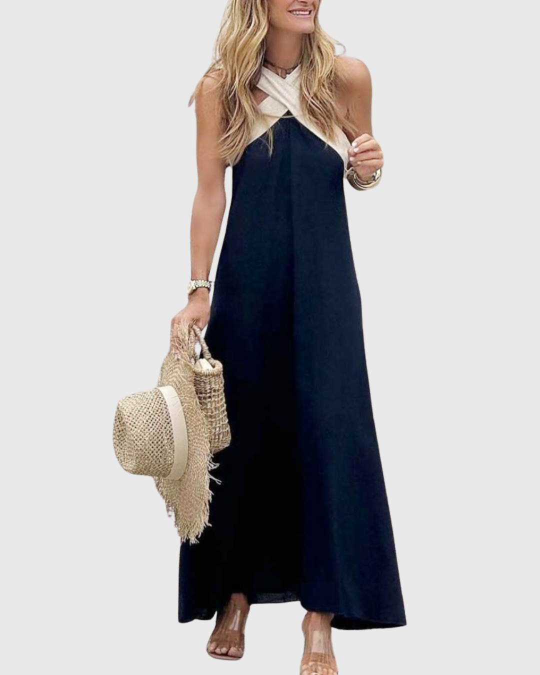 ORELLA | CROSS-NECK DRESS