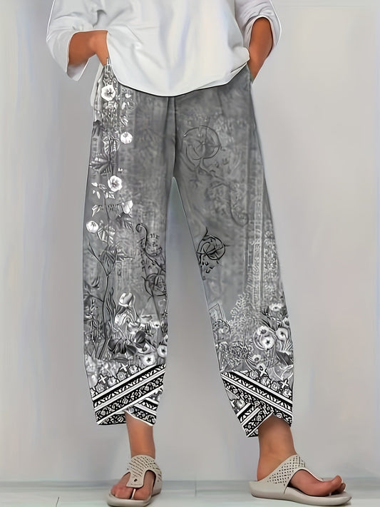 BRIELLE | BOTANICAL WIDE-LEG TROUSERS