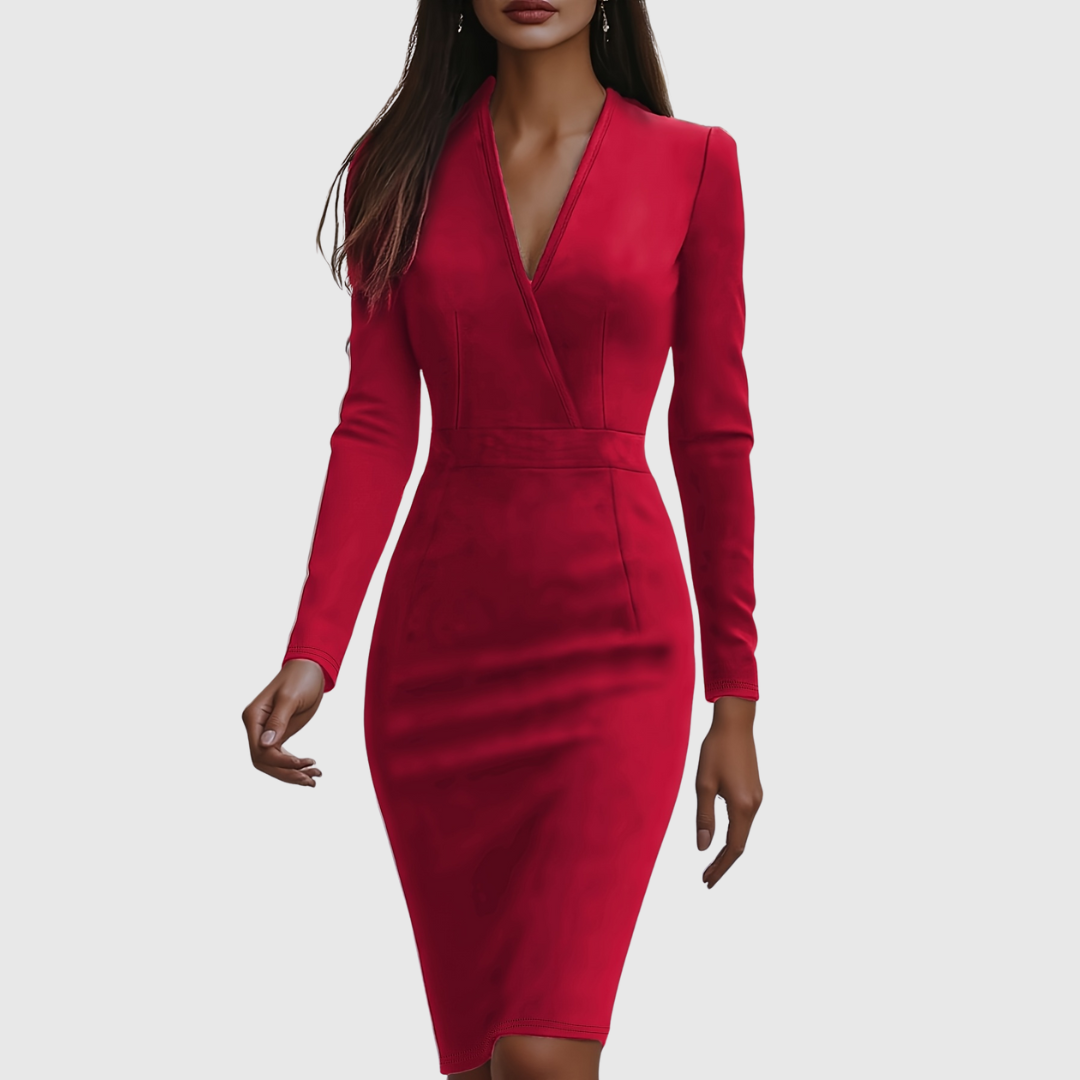 ARABELLA | ELEGANT V-NECK DRESS