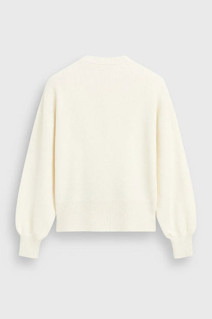 ROMILLY | WHITE SWEATER WITH RED HEART PATTERN
