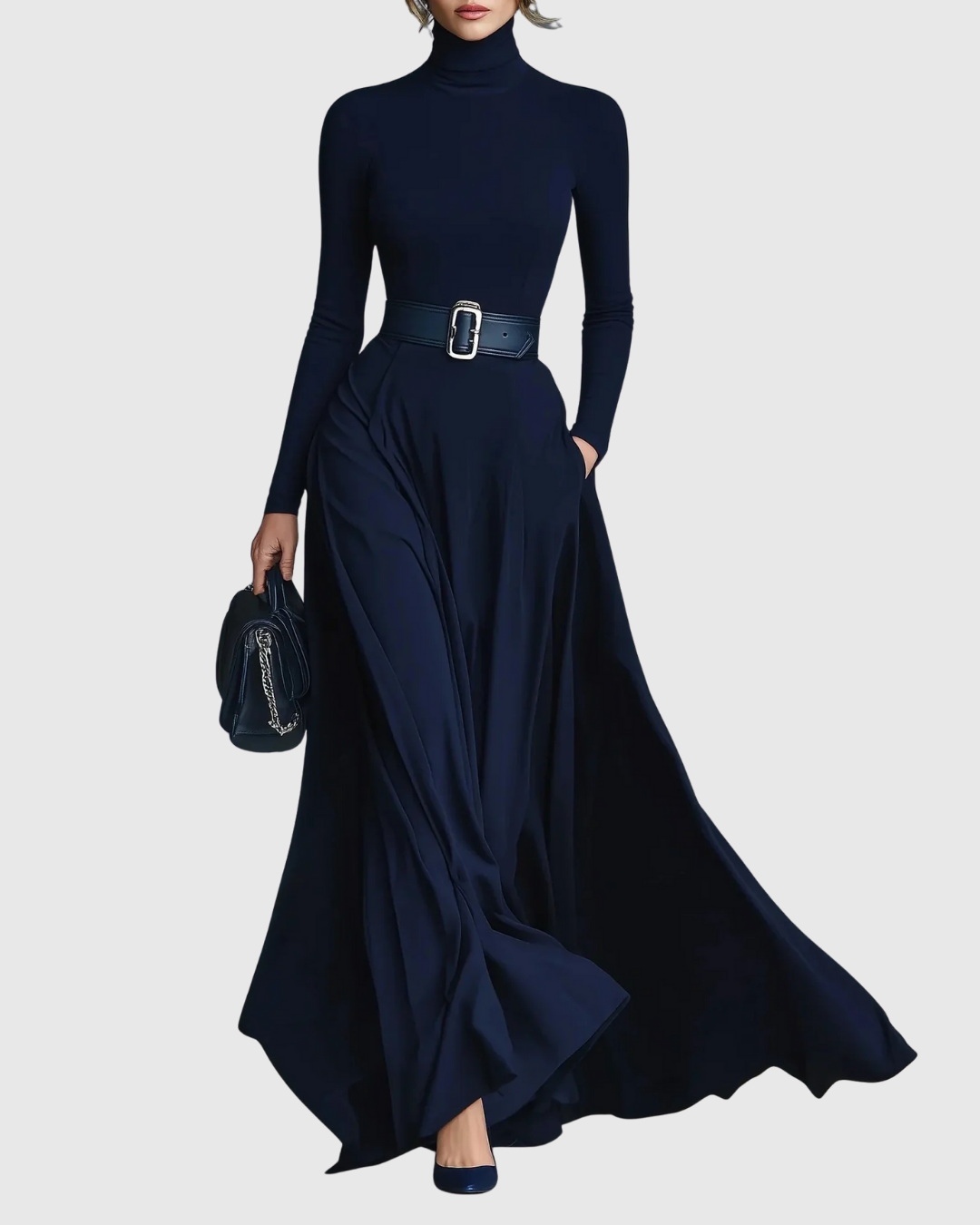 CORTLISS | HIGH-NECK MAXI DRESS