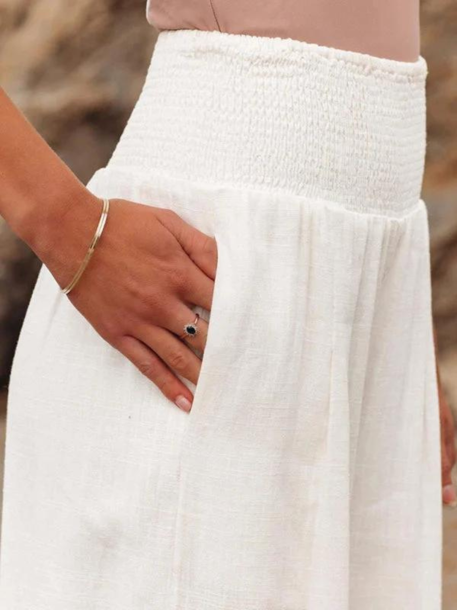 ANNELISE | SMOCKED WAIST TROUSERS