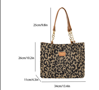 Lévrier – Leopard Canvas Shopping Bag