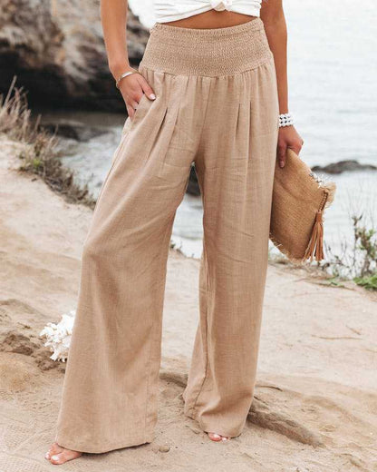 ANNELISE | SMOCKED WAIST TROUSERS