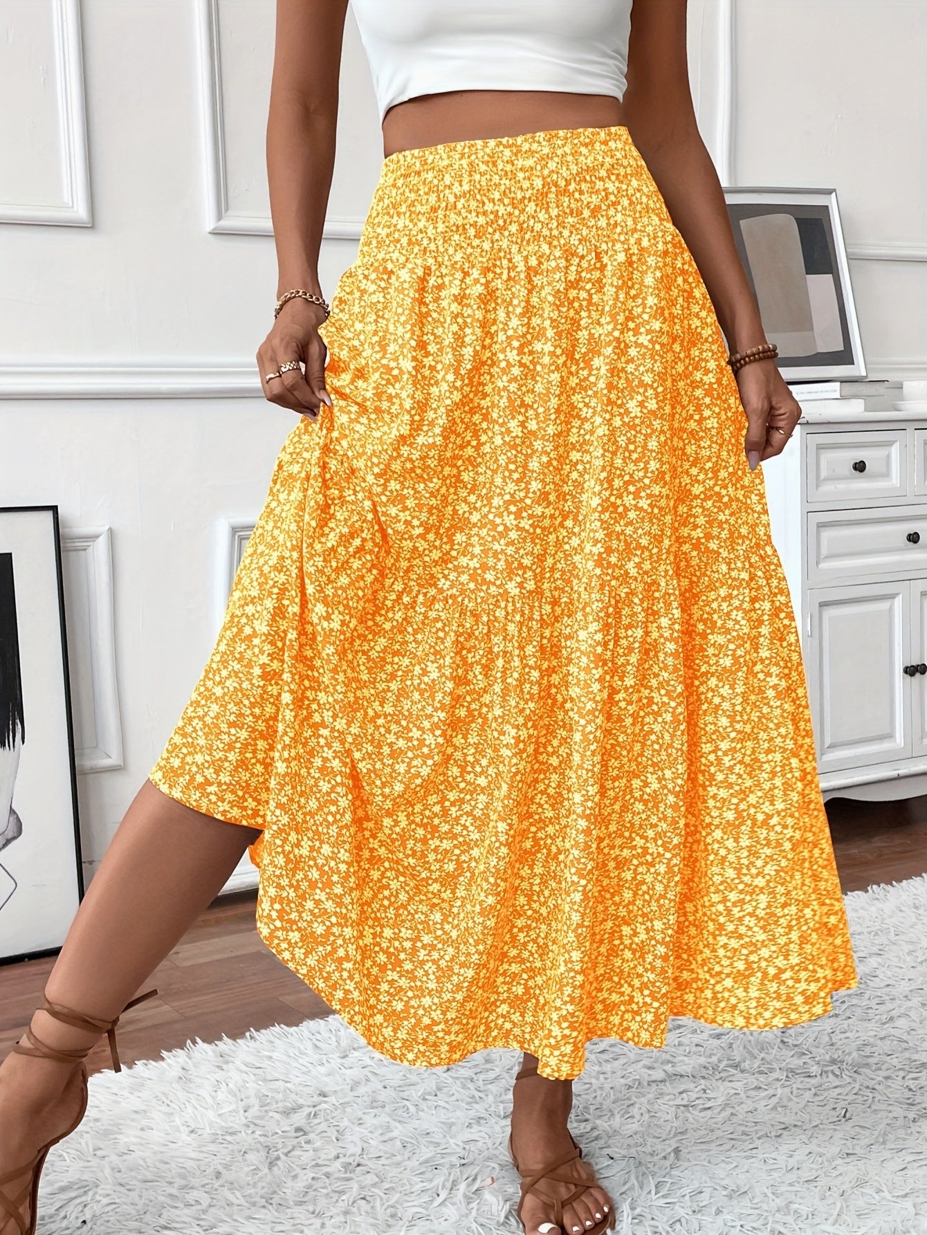 TAHLIA | TIERED FLORAL MAXI SKIRT