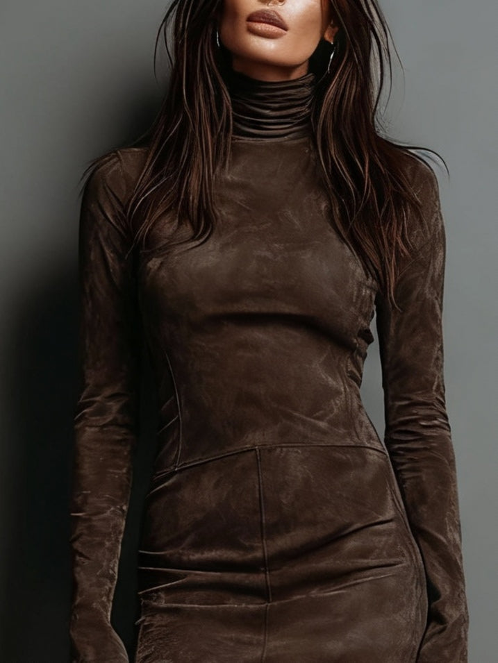 VESPOR VINTAGE TURTLENECK MINI DRESS